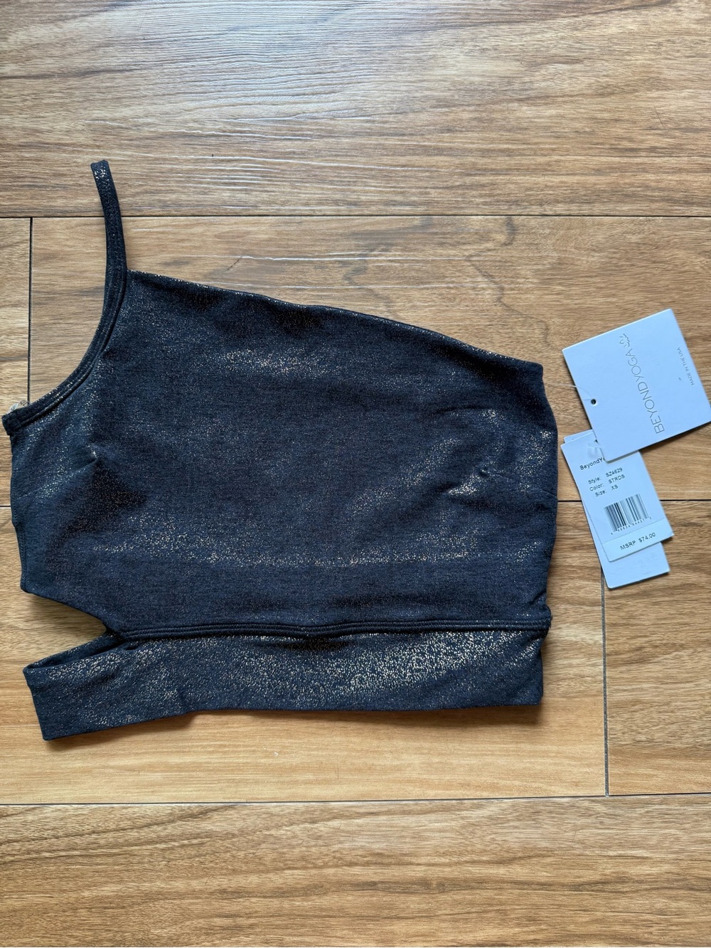 NWT Beyond Yoga SoftShine Wanderlust Crop Tank XS Stardust Foil Gold